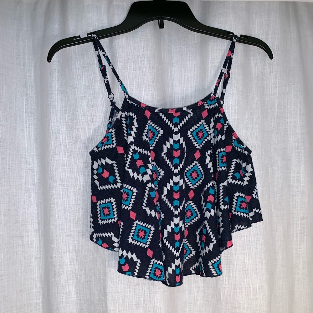 Aztec Print Crop Top